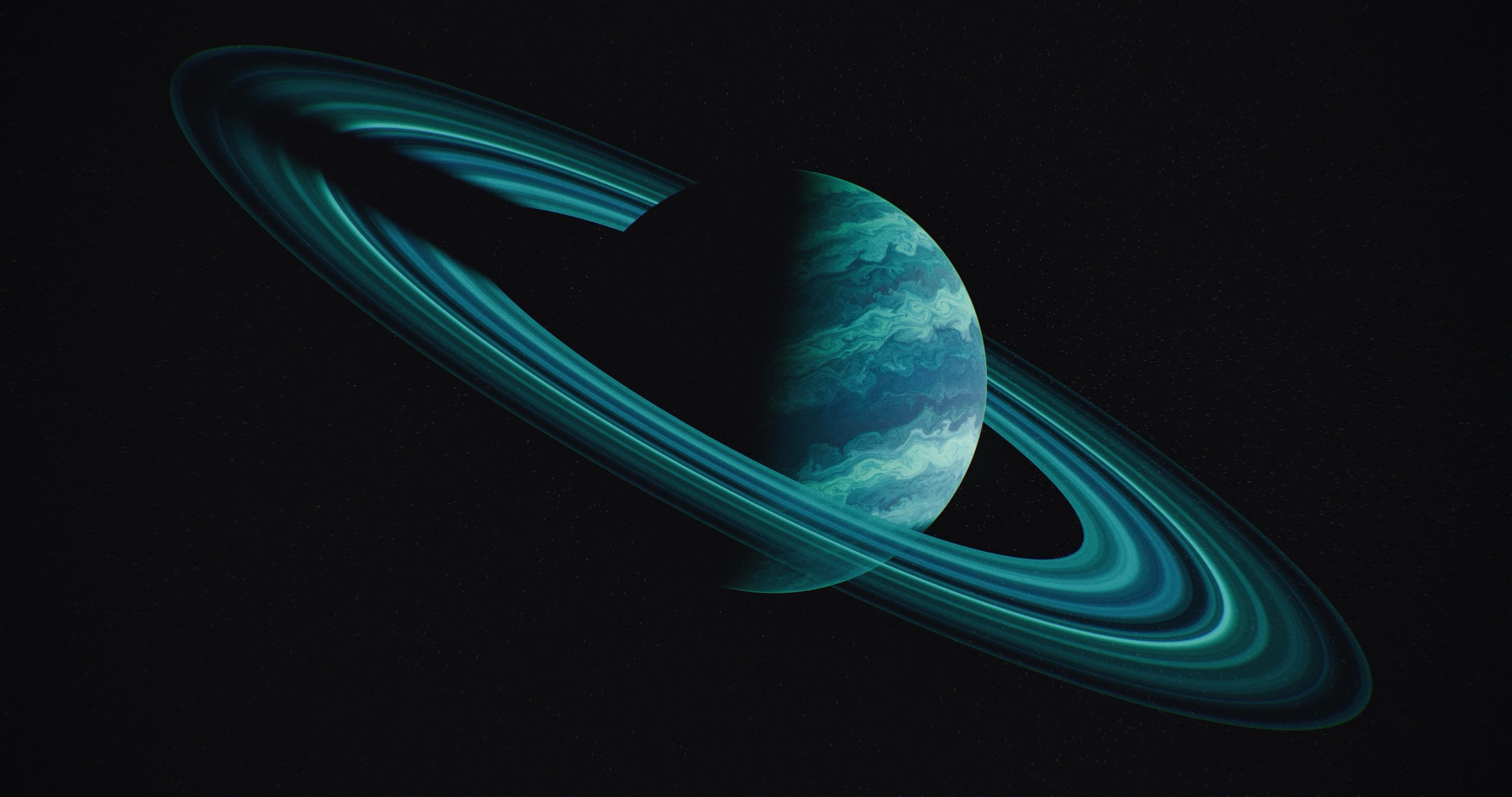 Cosmic ringed planet background